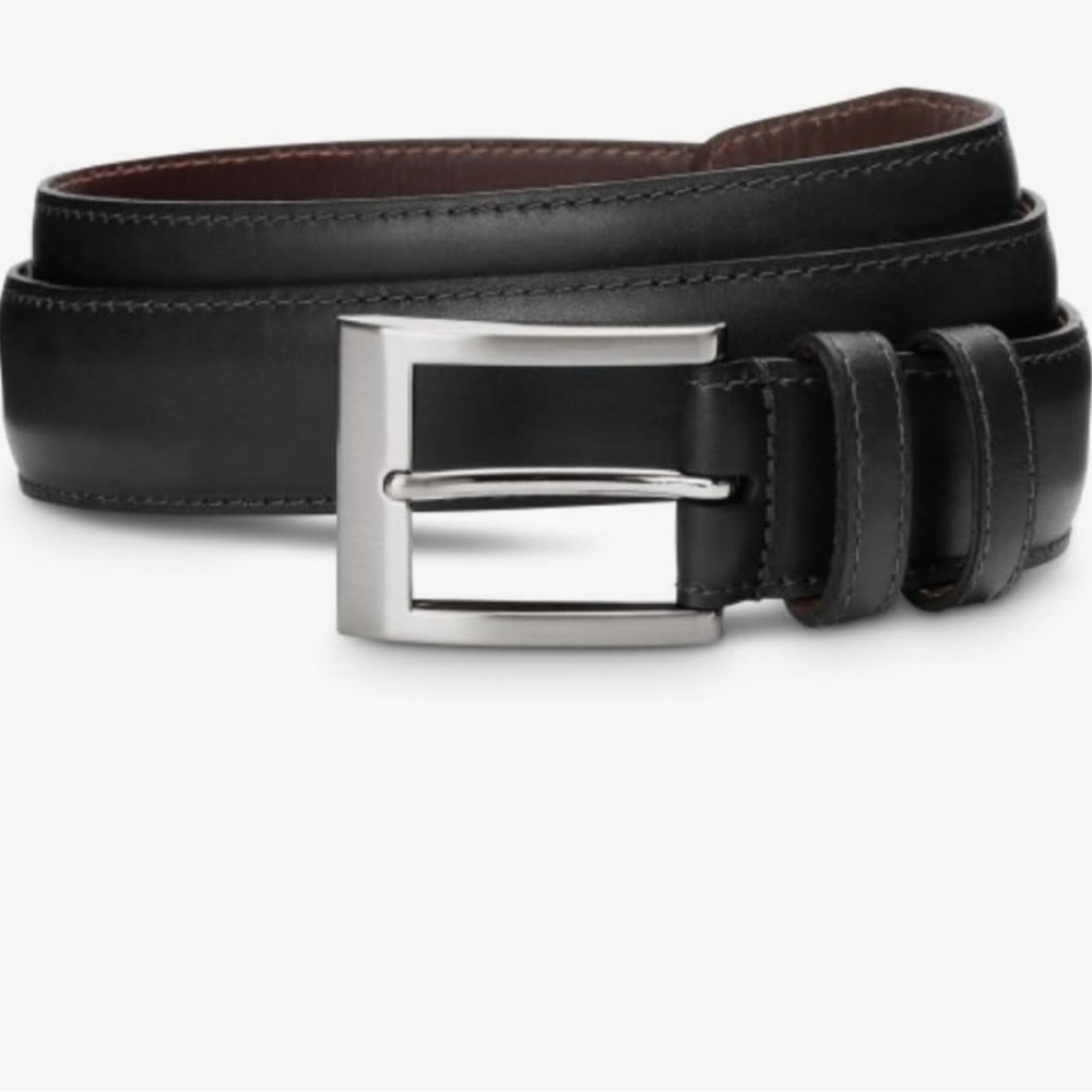Allen Edmonds Basic Wide Men's Black Leather Belt 38